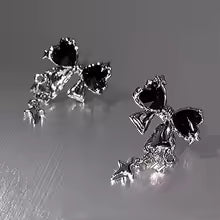 Women’s Bowknot Zircon Stud Earrings – Korean Pink Crystal Silver Color Cute Party Jewelry. Gift.
